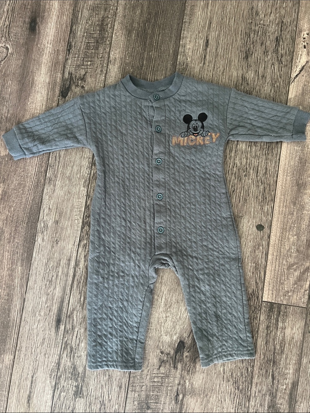 🏅 10/$10 Disney Gray/green Quilted Mickey One-Piece